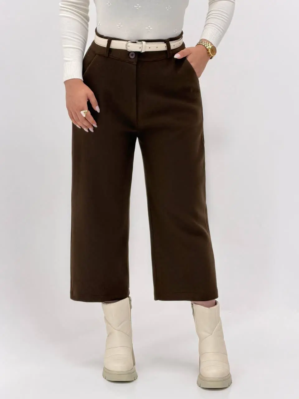 3765-شلوار فوتر واید قد 90